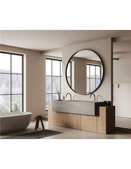 Miroir rond sans éclairage Noir, différentes tailles : Ø61cm - Ø81cm - Ø101cm