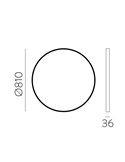 Miroir rond sans éclairage Noir, différentes tailles : Ø61cm - Ø81cm - Ø101cm