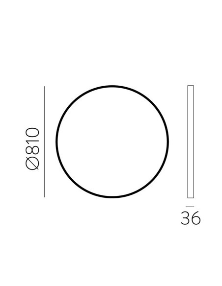 Miroir rond sans éclairage Noir, différentes tailles : Ø61cm - Ø81cm - Ø101cm