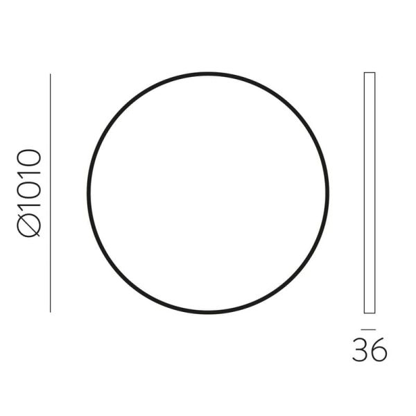 Miroir rond sans éclairage Noir, différentes tailles : Ø61cm - Ø81cm - Ø101cm