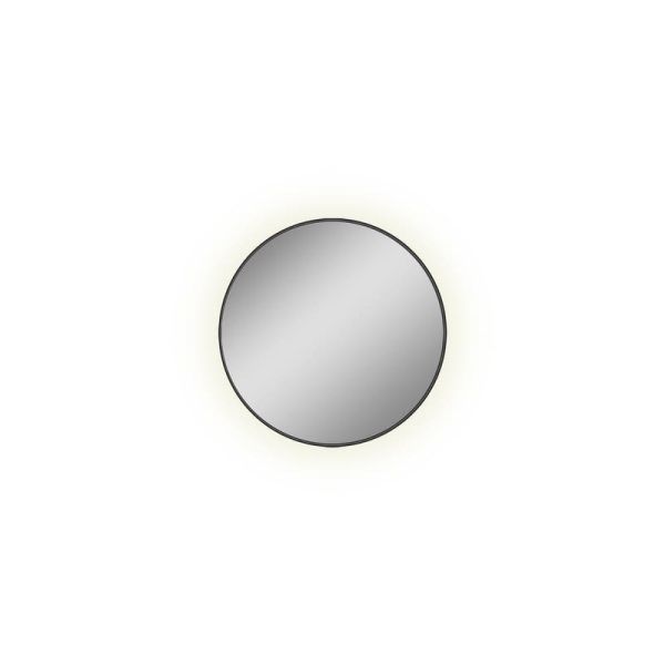Miroir rond avec lumière LED 3000K, noir, au choix : Ø61cm (35W-2360lm) - Ø81cm (46W-3140lm) - Ø101cm (58W-3930lm), IP44