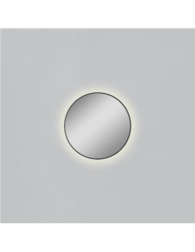 Miroir rond avec lumière LED 3000K, noir, au choix : Ø61cm (35W-2360lm) - Ø81cm (46W-3140lm) - Ø101cm (58W-3930lm), IP44