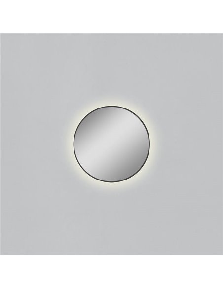 Espelho redondo com luz LED 3000K, preto, à escolha: Ø61cm (35W-2360lm) - Ø81cm (46W-3140lm) - Ø101cm (58W-3930lm), IP44