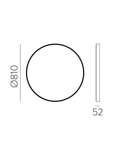 Miroir rond avec lumière LED 3000K, noir, au choix : Ø61cm (35W-2360lm) - Ø81cm (46W-3140lm) - Ø101cm (58W-3930lm), IP44