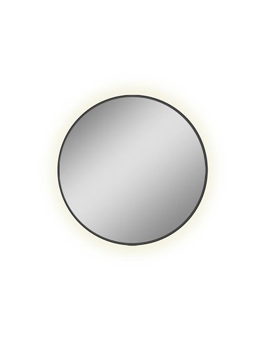 Espejo redondo Con Luz LED 3000K, Negro, a elegir: Ø61cm (35W-2360lm) - Ø81cm (46W-3140lm) - Ø101cm (58W-3930lm), IP44