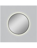 Miroir rond avec lumière LED 3000K, noir, au choix : Ø61cm (35W-2360lm) - Ø81cm (46W-3140lm) - Ø101cm (58W-3930lm), IP44
