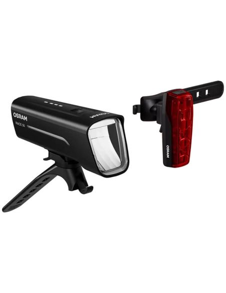Set Linterna de bicicleta Delantera y Trasera Recargable LEDsBIKE® RACE 50 SET osram | LeonLeds