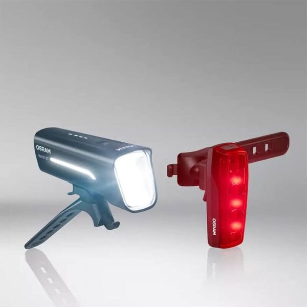 Set Linterna de bicicleta Delantera y Trasera Recargable LEDsBIKE® RACE 50 SET osram | LeonLeds