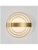 Applique murale LED ronde RINGO Technical Gold 13W 808Lm Dimmable 2700K-3000K avec interrupteur coulissant