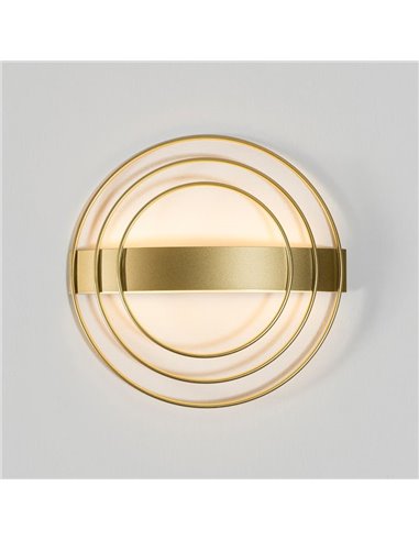 Applique murale LED ronde RINGO Technical Gold 13W 808Lm Dimmable 2700K-3000K avec interrupteur coulissant