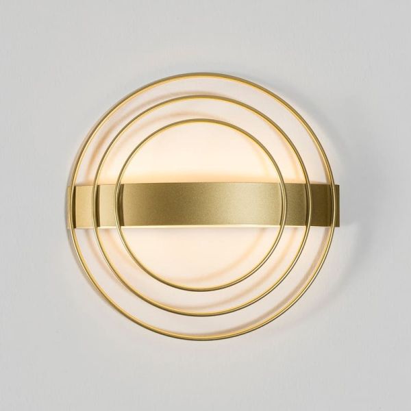 Applique murale LED ronde RINGO Technical Gold 13W 808Lm Dimmable 2700K-3000K avec interrupteur coulissant