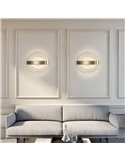 Applique murale LED ronde RINGO Technical Gold 13W 808Lm Dimmable 2700K-3000K avec interrupteur coulissant