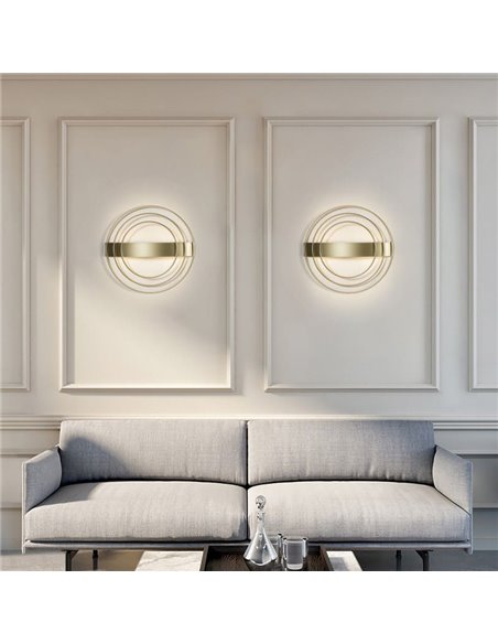 Aplique LED redondo redondo RINGO Technical Gold 13W 808Lm regulável 2700K-3000K com interruptor deslizante