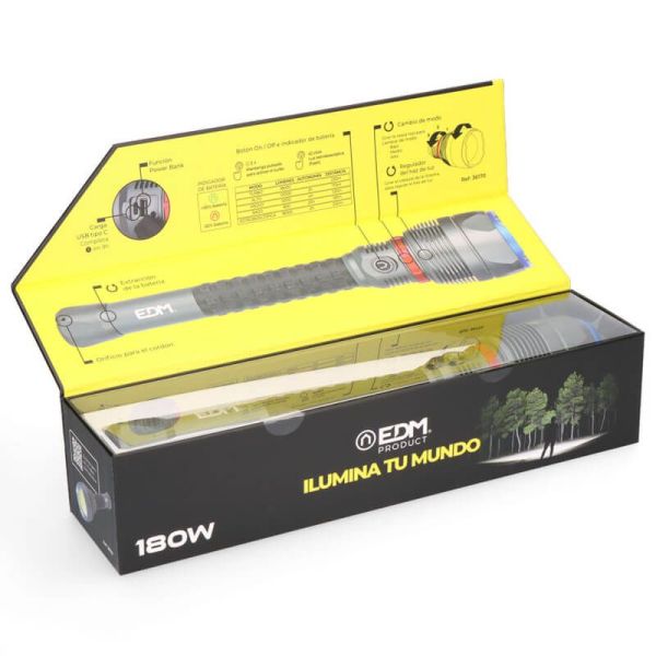 Linterna LED 18.000Lm Recargable – La Más Potente con 20H de Autonomía | LeonLeds