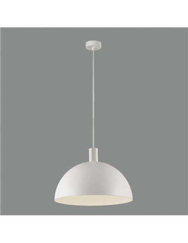 Grande Suspension TIGA Ø35cm E27 15W, Blanc Texturé 2 finitions intérieures