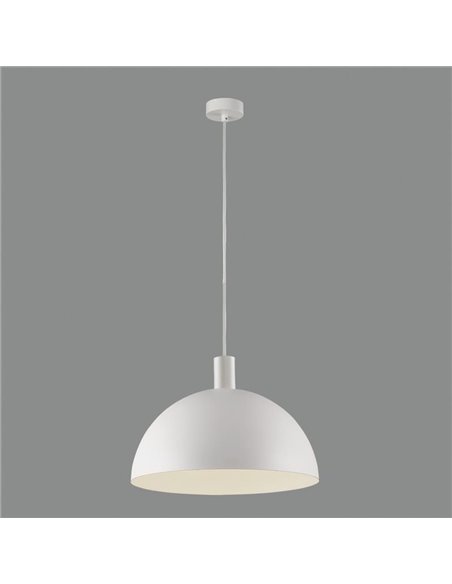 Grande Suspension TIGA Ø35cm E27 15W, Blanc Texturé 2 finitions intérieures