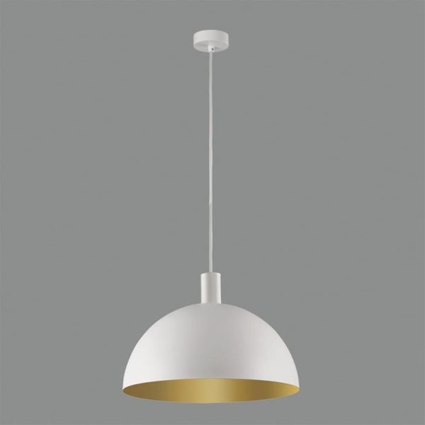 Lámpara de Techo Colgante TIGA grande Ø35cm E27 15W, Blanco texturado 2 acabados interiores