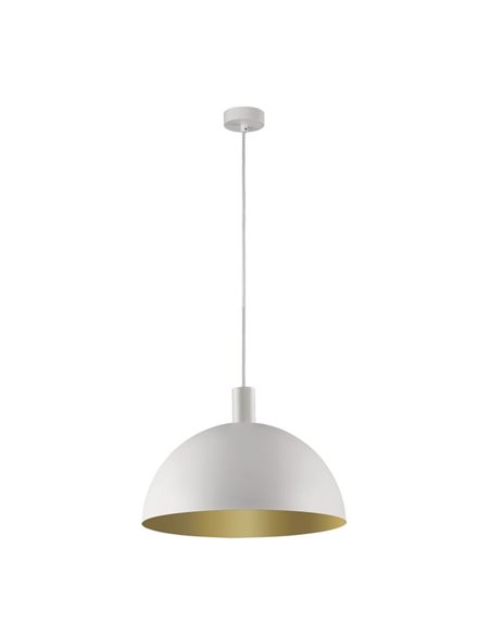 Grande Suspension TIGA Ø35cm E27 15W, Blanc Texturé 2 finitions intérieures