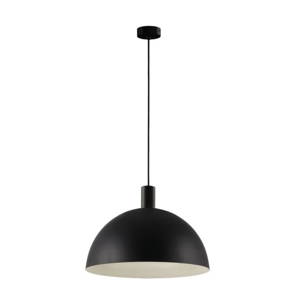 Grande Suspension TIGA Ø35cm E27 15W, Noir Texturé 2 finitions intérieures