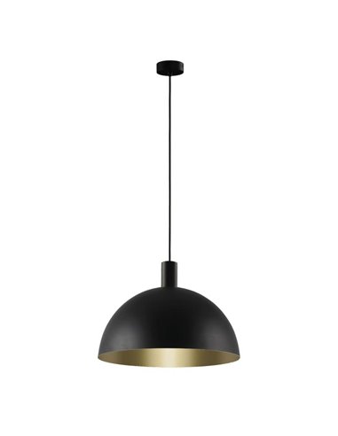 Grande Suspension TIGA Ø35cm E27 15W, Noir Texturé 2 finitions intérieures