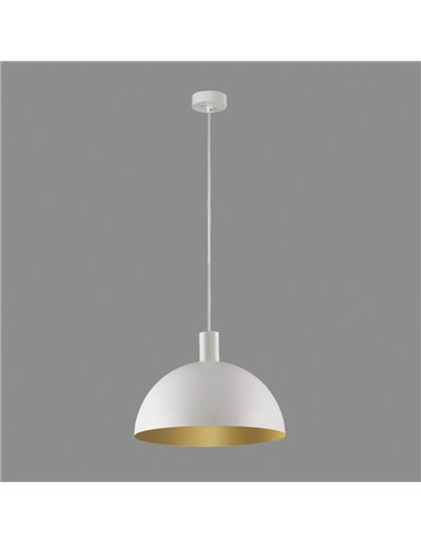 Lámpara de Techo Colgante TIGA pequeño Ø25cm E27 15W, Blanco texturado 2 acabados interiores