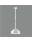 TIGA Petite Suspension Ø25cm E27 15W, Blanc Texturé 2 finitions intérieures
