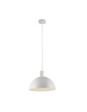 Candeeiro suspenso pequeno TIGA Ø25cm E27 15W, branco texturizado 2 acabamentos interiores