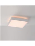Plafón de Techo LED con Difusor Microprismatico OPORTO Blanco/Negro Texturado, LED 40W 2800lm + 5W 500lm, Kelvin 2700K-3000K con