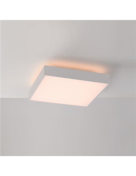 Plafonnier LED avec diffuseur microprismatique OPORTO Blanc/Noir Texturé, LED 40W 2800lm + 5W 500lm, Kelvin 2700K-3000K avec