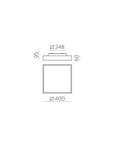Plafonnier LED avec diffuseur microprismatique OPORTO Blanc/Noir Texturé, LED 40W 2800lm + 5W 500lm, Kelvin 2700K-3000K avec