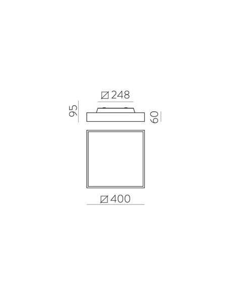 Plafonnier LED avec diffuseur microprismatique OPORTO Blanc/Noir Texturé, LED 40W 2800lm + 5W 500lm, Kelvin 2700K-3000K avec