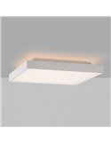 Plafón de Techo LED con Difusor Microprismatico OPORTO Blanco/Negro Texturado, LED 65W 6000lm + 9W 760lm, Kelvin 2700K-3000K con