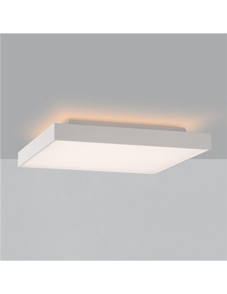 Plafonnier LED avec diffuseur microprismatique OPORTO Blanc/Noir Texturé, LED 65W 6000lm + 9W 760lm, Kelvin 2700K-3000K avec