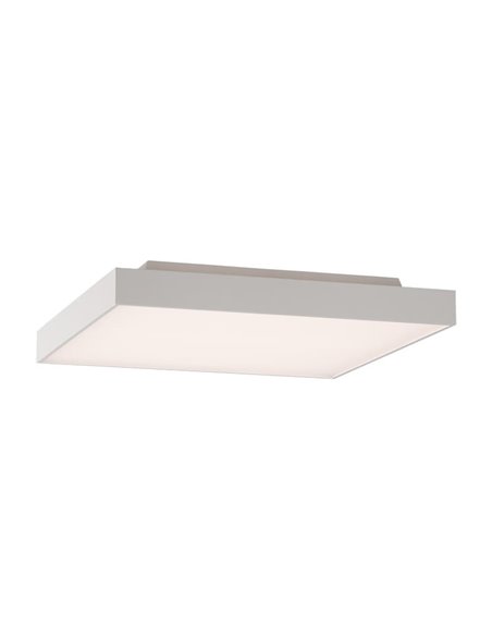 Plafón de Techo LED con Difusor Microprismatico OPORTO Blanco/Negro Texturado, LED 65W 6000lm + 9W 760lm, Kelvin 2700K-3000K con