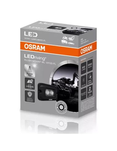 Potentes Luces LED de Trabajo OSRAM LEDriving Montaje Empotrado WL VX100-FL | Iluminación de Campo Cercano y Lejano