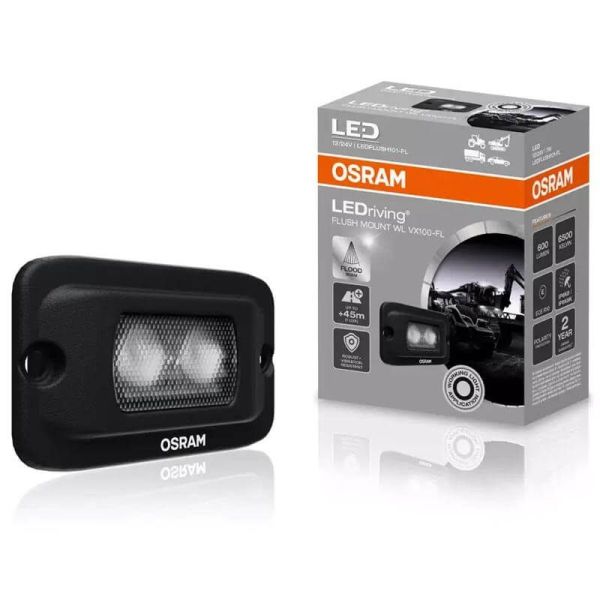 Potentes Luces LED de Trabajo OSRAM LEDriving Montaje Empotrado WL VX100-FL | Iluminación de Campo Cercano y Lejano
