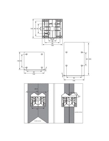 Ampoule murale d'angle classique non incluse IP44 | LéonLeds