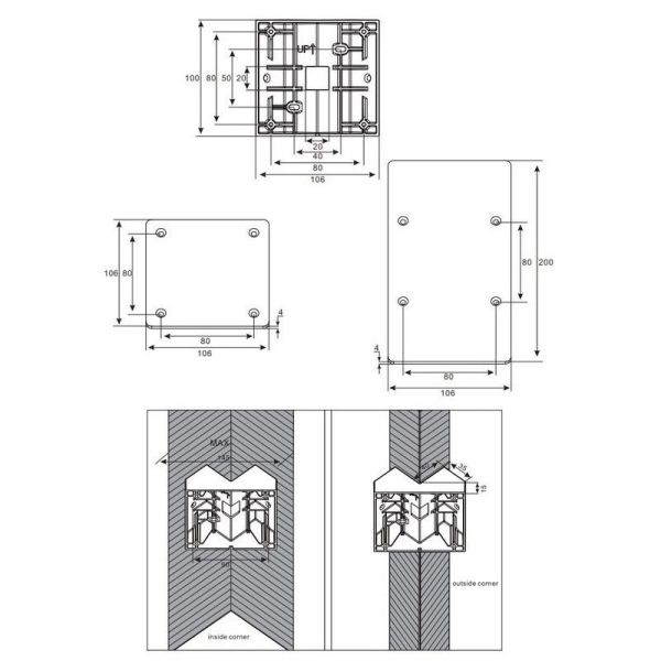 Aplique para Montar en Esquina Clásico Bombilla no Incluida IP44 | LeonLeds