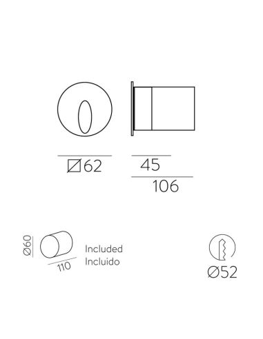 Aplique de parede LED embutido para...