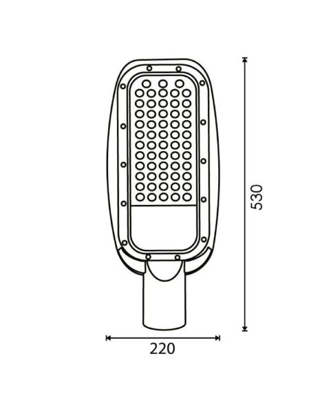Medidas Farola LED de 100W para Alumbrado Público Exterior 11.000Lm Ip65
