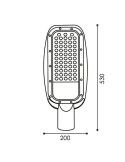 Medidas Farola LED de 150W para Iluminación Exterior de alumbrado Público 16.500Lm Ip65