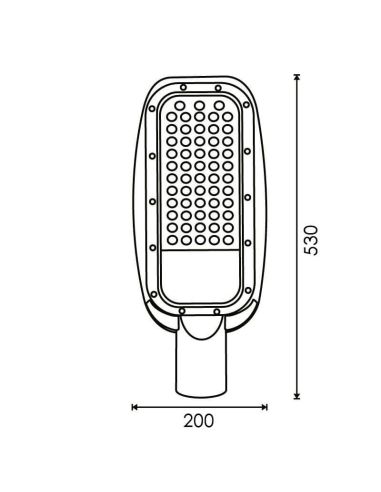 Medidas Farola LED de 150W para Iluminación Exterior de alumbrado Público 16.500Lm Ip65