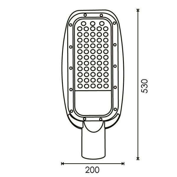 Medidas Farola LED de 150W para Iluminación Exterior de alumbrado Público 16.500Lm Ip65