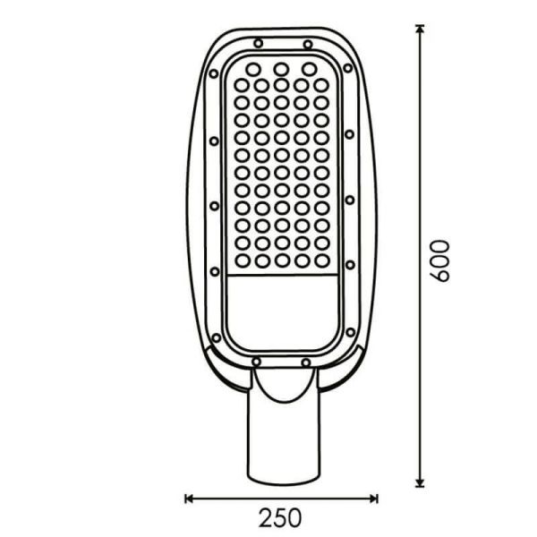 Medidas Farola LED de 200W para Alumbrado Urbano 22.000Lm IP65 IK08