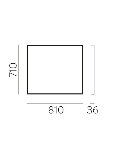 Espelho sem iluminação para banheiro quadrado ORISTANO 710x810cm Preto