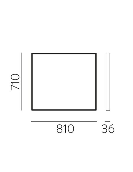 Miroir sans éclairage pour salle de bain carrée ORISTANO 710x810cm Noir