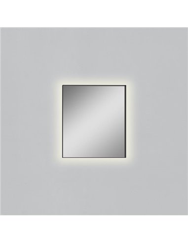 Espelho de banheiro quadrado LED ORISTANO 50W 3000K 3536lm, IP44 710x810cm Preto