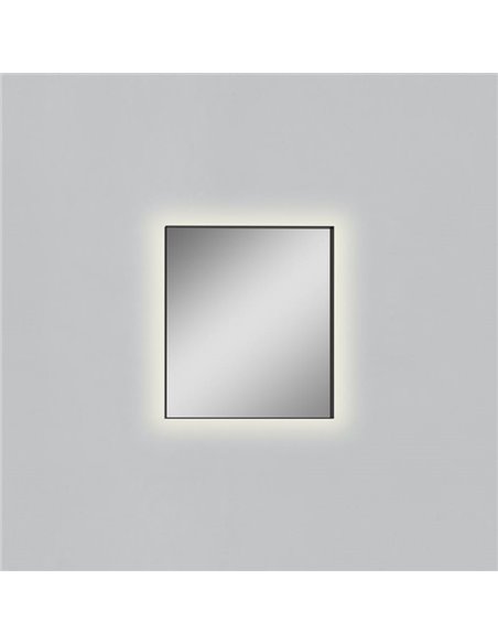 Espelho de banheiro quadrado LED ORISTANO 50W 3000K 3536lm, IP44 710x810cm Preto