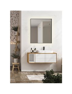 ORISTANO Miroir de salle de bain carré LED 50W 3000K 3536lm, IP44 710x810cm Noir 2