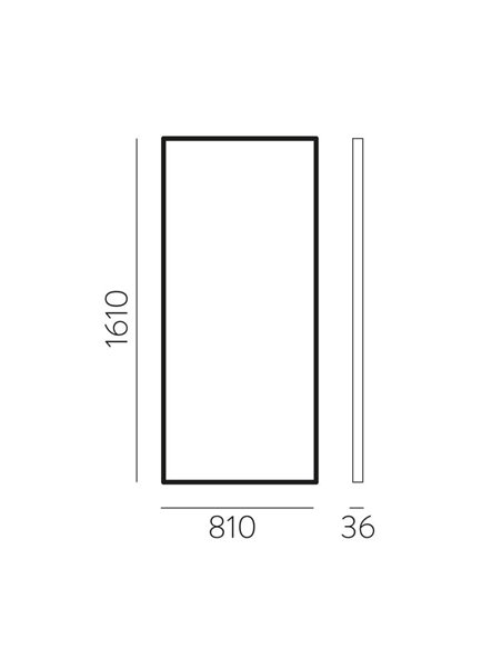 Miroir sans éclairage pour salle de bain rectangulaire ORISTANO 1610x810cm noir